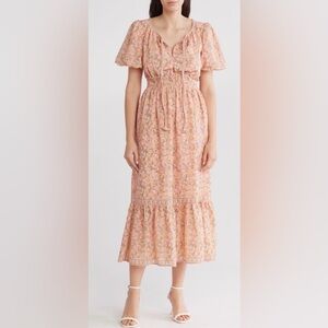 Max Studio Blush Floral Maxi Dress